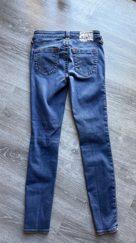 True Religion Women's Mid Rise Skinny Blue Denim Jeans, Medium Wash, 5-Pocket gallery