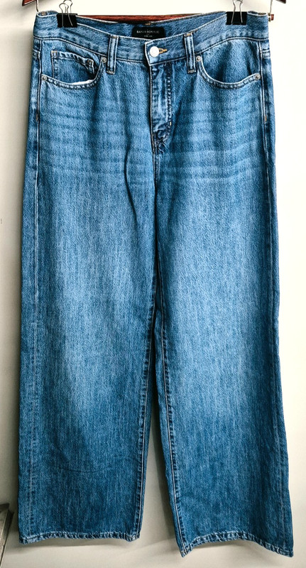 Banana Republic Washwell Women’s Medium Blue Denim Wide Leg Jeans Size 28/6 TALL