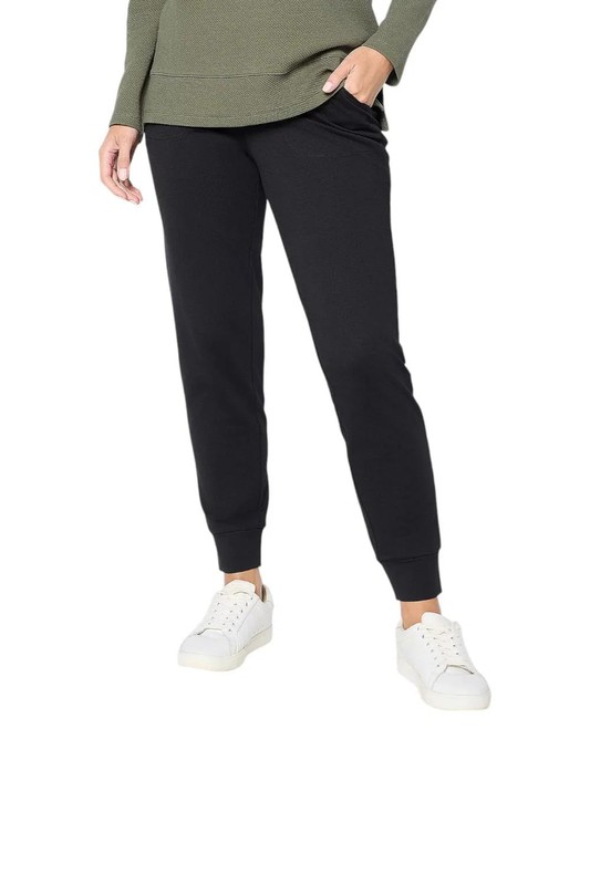 Denim & Co. Women’s EasyWear French Terry Ankle Jogger Black