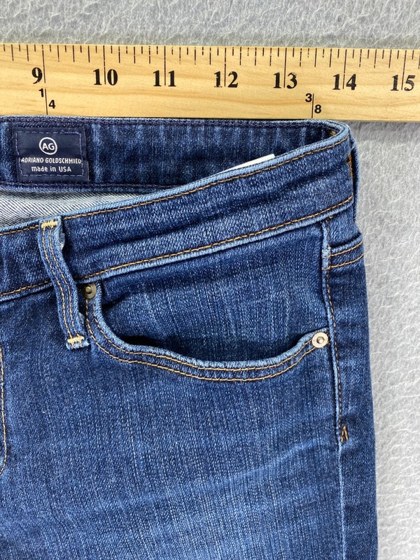Adriano Goldschmied Stevie Petite Slim Straight Size 27P Medium Wash Made in USA gallery