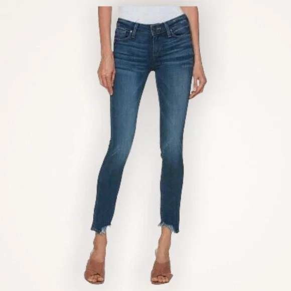 PAIGE Verdugo Ankle Skinny Jeans in India Chewed Frayed Hem Transcend Vintage 25