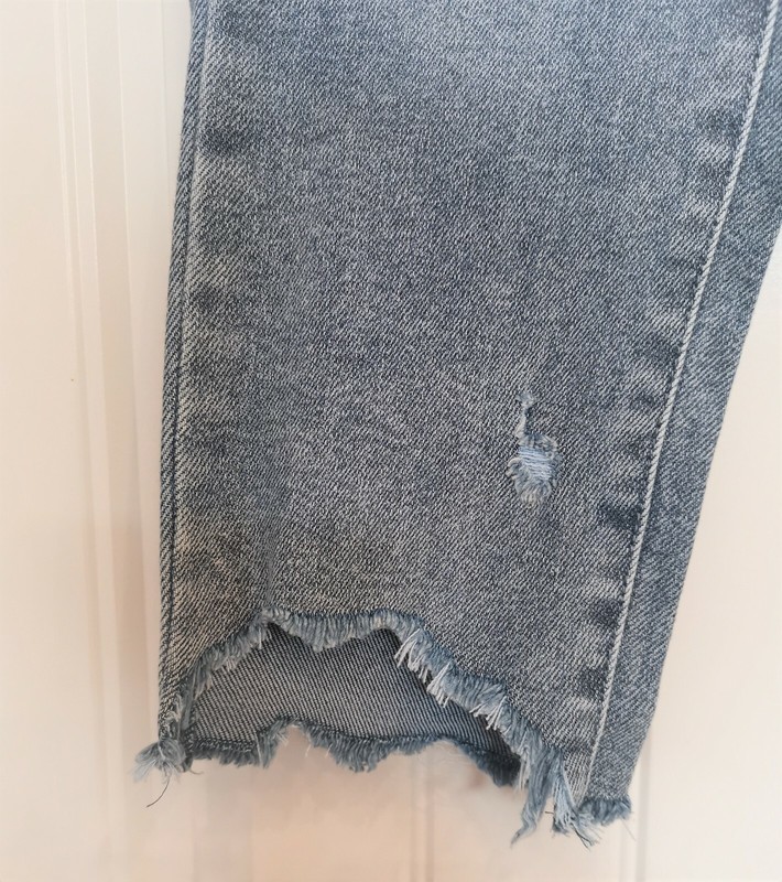 Democracy (Ab) Technology High Rise Light Blue Raw Hem Jeans Distressed gallery