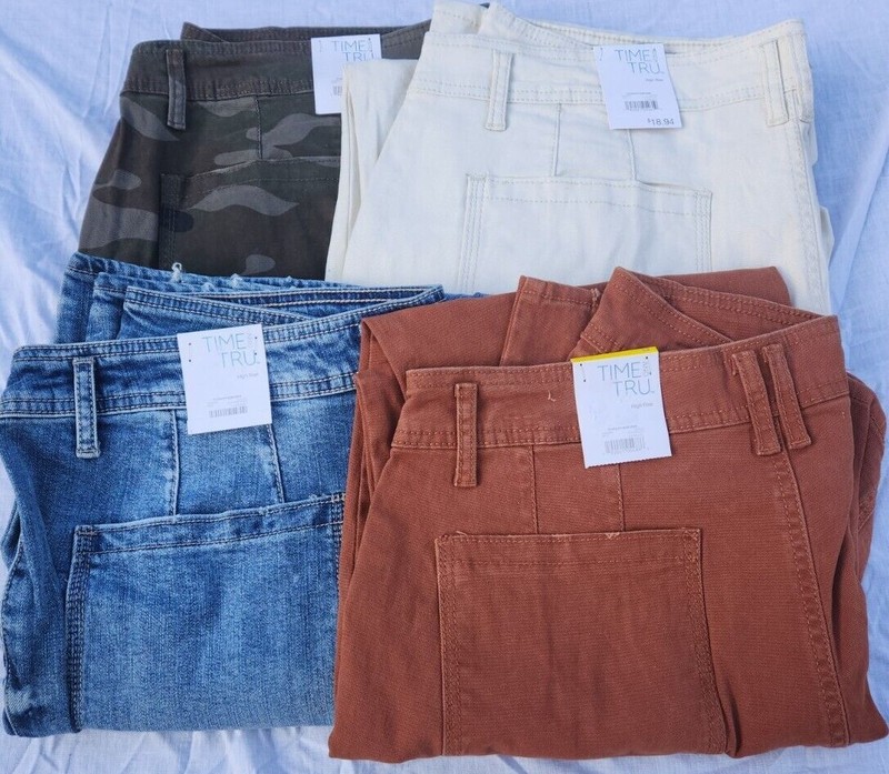 Women’s Time and Tru High Rise Utility Slim Jean – Various Sizes & Colors