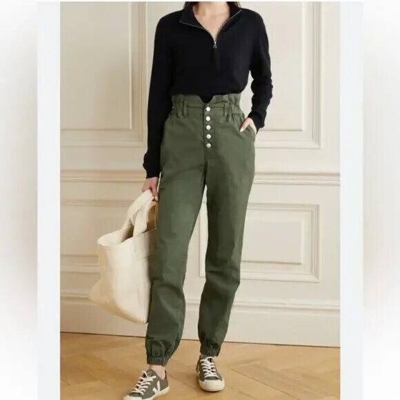 VERONICA BEARD $298 Jeans Tedi Tapered High-Waist Button Fly Pants Size 25