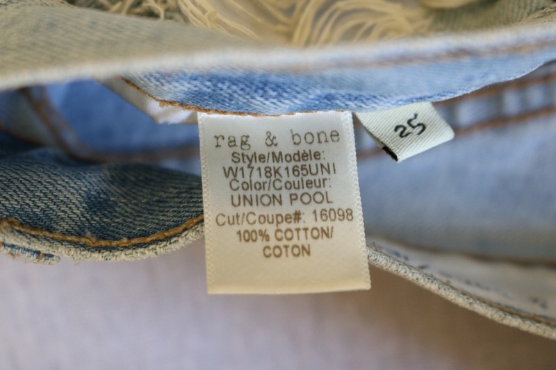 Rag & Bone/JEAN Marilyn Destroyed Jeans Size 25 Union Pool 100% Cotton USA gallery