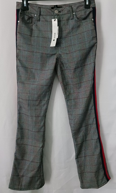 BRAND NEW TAGS WOMEN JR’S Aqua Grey Red Dark Blue Plaid Jean Sz. 25