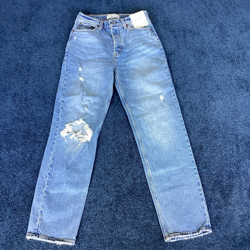 Abercrombie & Fitch “The Dad: High Rise” Jean Medium Wash Button Fly High Rise –