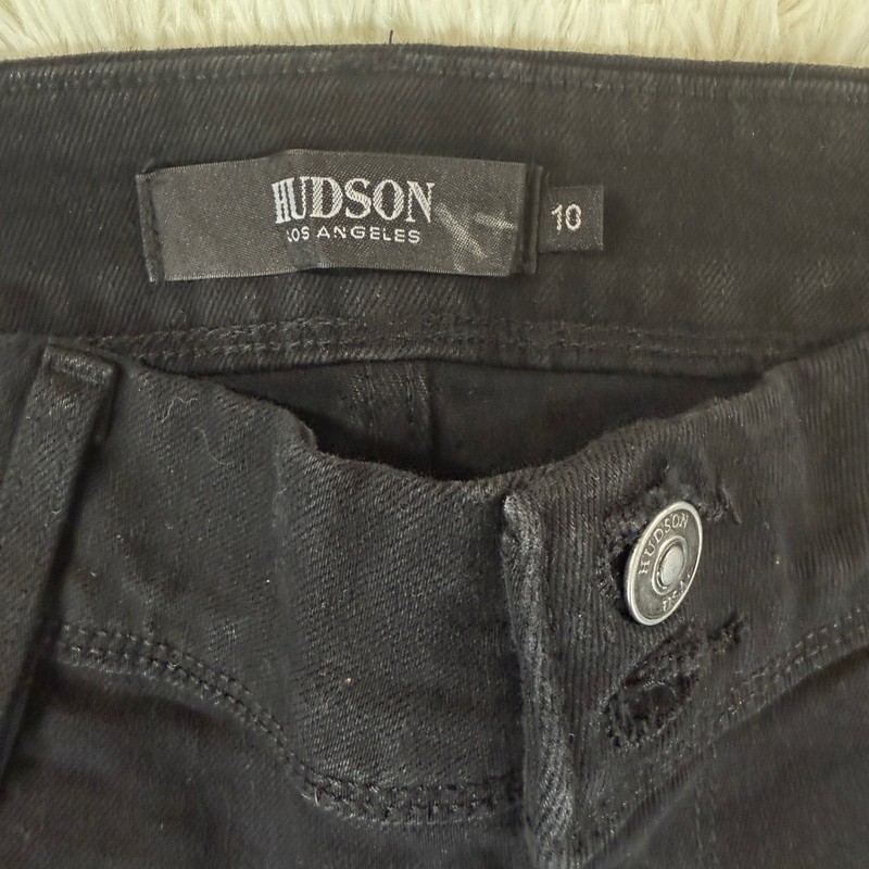 Hudson Black Denim Women's Slim Straight Classic Everyday Jeans Size 10 Casual gallery