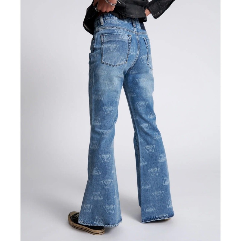 One Teaspoon Marines Mid Waist Flared Denim Jeans - Medusa Sz:28X32 Ret$180 NWT gallery