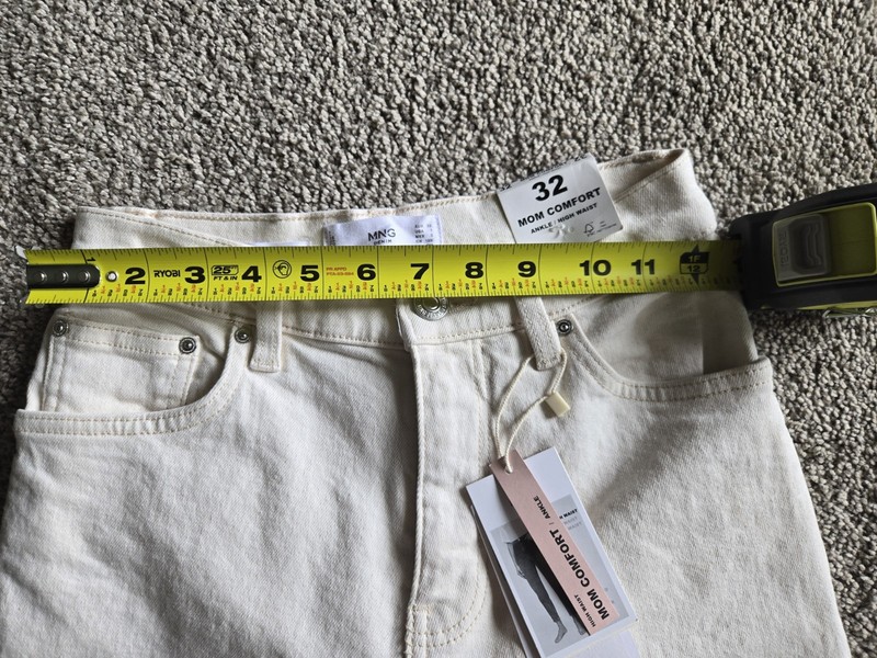 New MNG Mango Mom Jeans Tapered High Rise Stretch Denim Women Size 32 gallery
