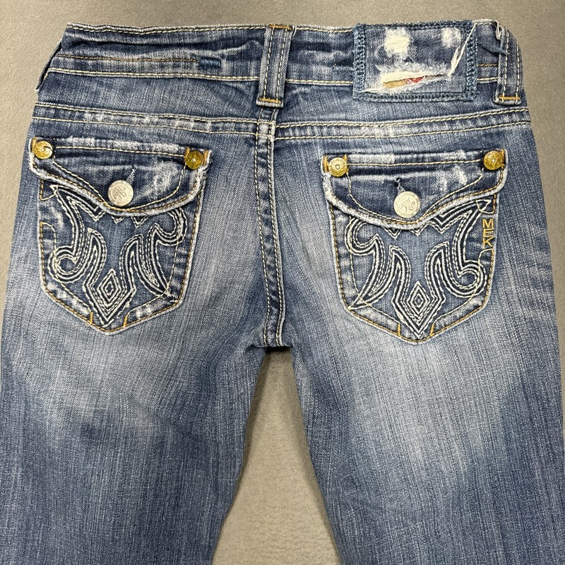 MEK Jeans Womens 25x34 Low Oaxaca Cigarette Cowgirl Rodeo Western Ripped Denim gallery