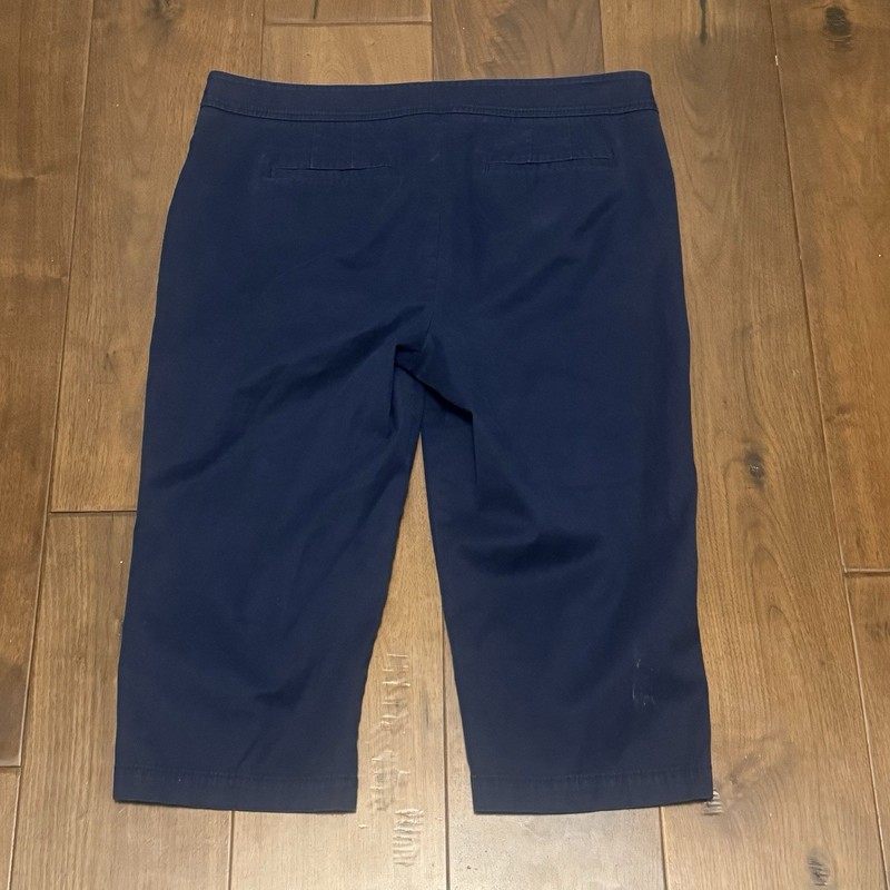 Talbots 14 Navy Blue Pedal Pusher Cropped Chino Women’s Capri Pants