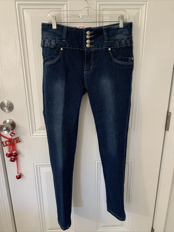 Fashion 2 Love Jeans Womens Size 15 Blue Stretch Dark Wash Denim New