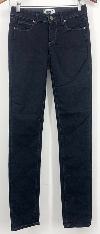 Paige Womens Skyline Skinny Jean Size 25 Dark Wash Cotton Blend Low Rise Cotton