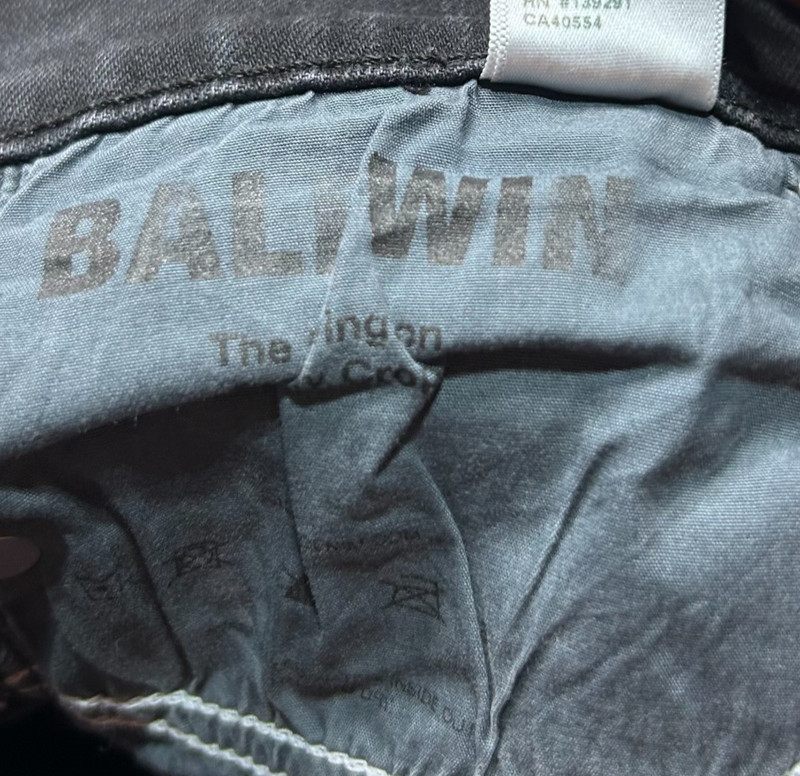 Baldwin Jeans Womens 26 The Rivington Skinny Crop Black Frayed Hem Mid Rise gallery