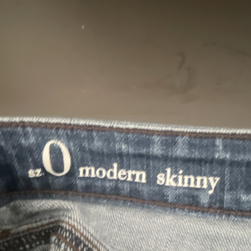 LOFT Women's Dark Wash Blue Skinny Jeans Stretch Mid Rise 5-Pocket Button gallery