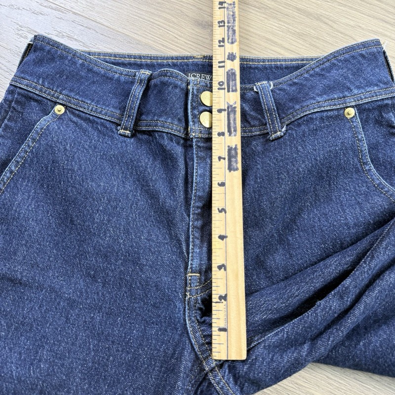 J Crew Jeans Women 27 Tall Slim Wide Stacked Buttons Straight Blue Denim Trouser gallery