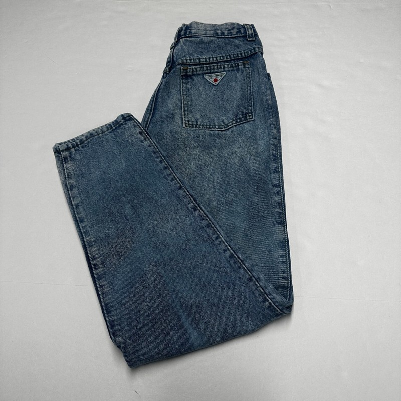 VTG 80s Eye Stoppers Jeans Sz 26×28 High Rise Relaxed Mom stonewashed USA Made