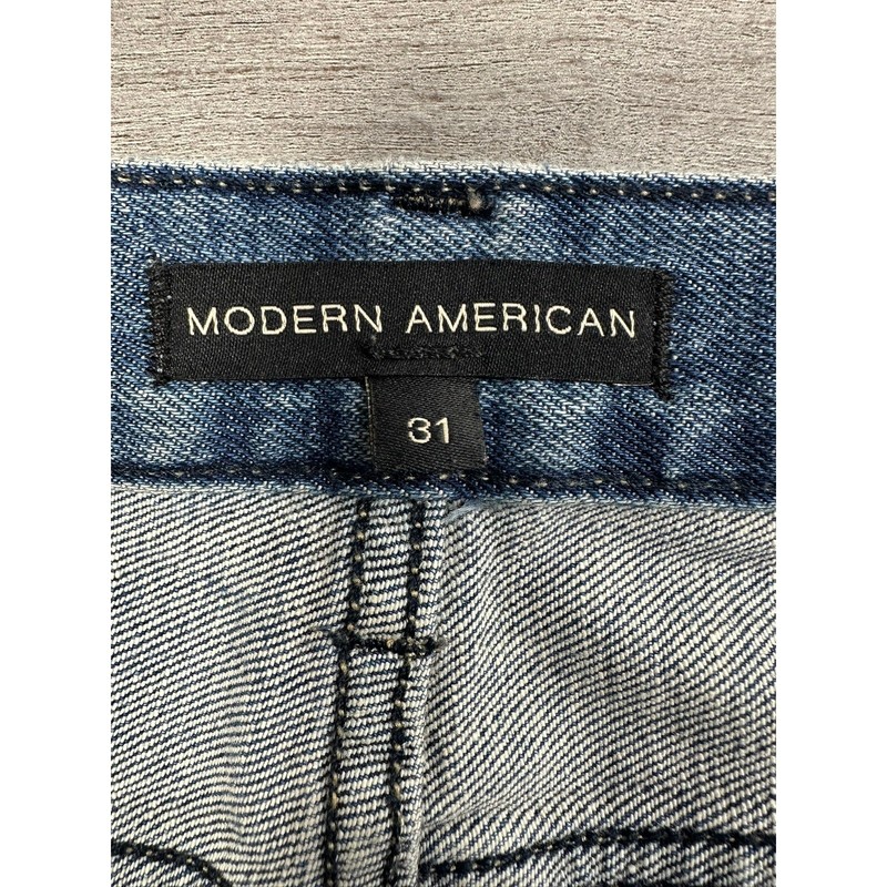 Modern American La Brea Crop Boot Jeans Raw Hem Size 31 gallery