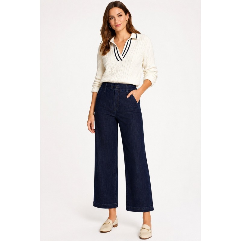 Studio Blue Trixie High Rise Wide Leg Jeans Indigo Dark Wash Size 30 10 NWOT