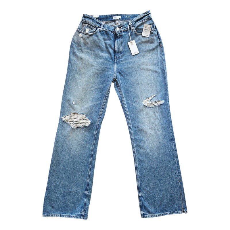 Good American Khloe Super High-Rise Jeans 12/31 Distressed Split Hem NWT $188