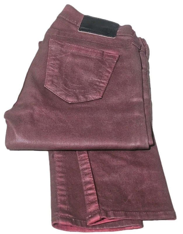 New! TRUE RELIGION “HALLE”-Metalic Maroon, Womens SKINNY/ Stretch Jeans-(26×29)
