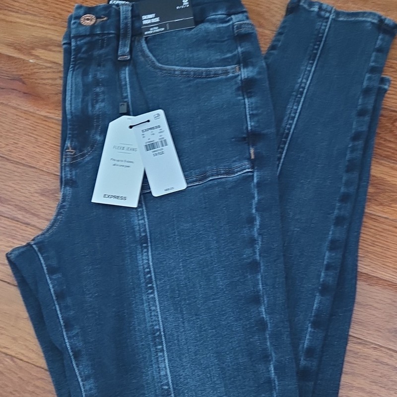 Express Skinny High Rise Ultra Stretch Denim Jeans Blue Conscious Edit Women’s