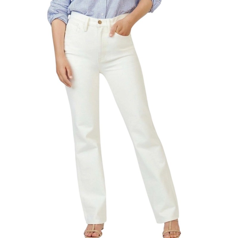 NWT J.Crew Women’s White Rigid Full Length Bootcut Jeans Size 26 Tall Nautical