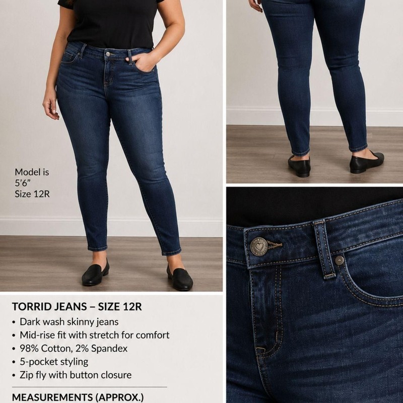 Torrid Women’s Blue and Navy Jeans