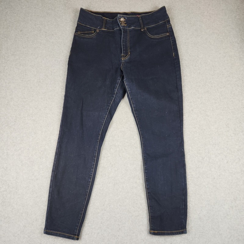 Faith Jeans Womens 14 Dark Rinse Wash High Rise Skinny Stretch Denim Jeans 31×27