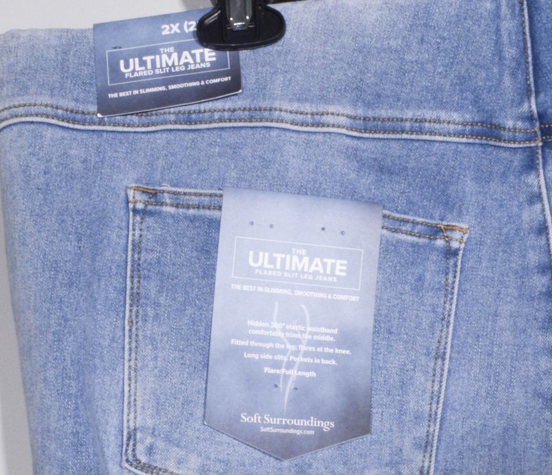 NWT Soft Surroundings Ultimate Flared Slit Leg Pull On Jeans Size 2X (22W) gallery