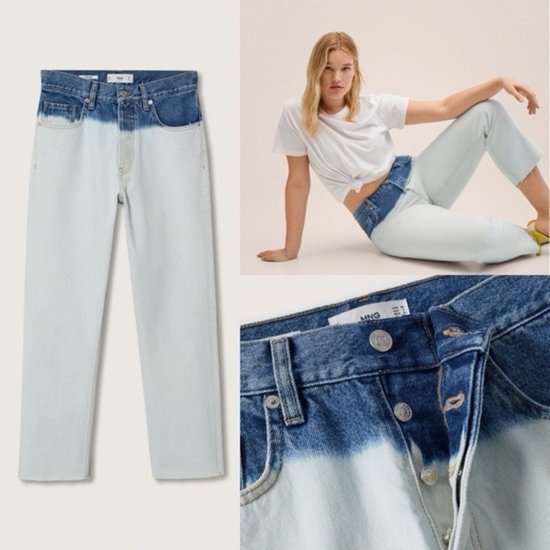 NWT Mango MNG High Rise Straight Leg Jean Size 32 or US 1