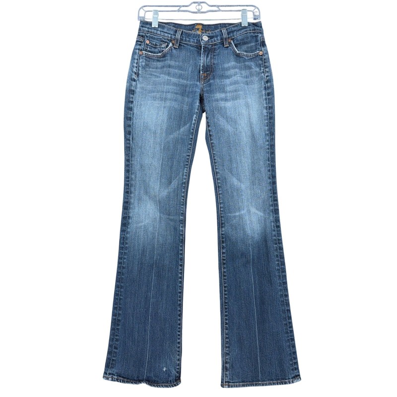 7 For All Mankind Bootcut Women 27 Cotton Lycra Blue Jeans U075080U-080U