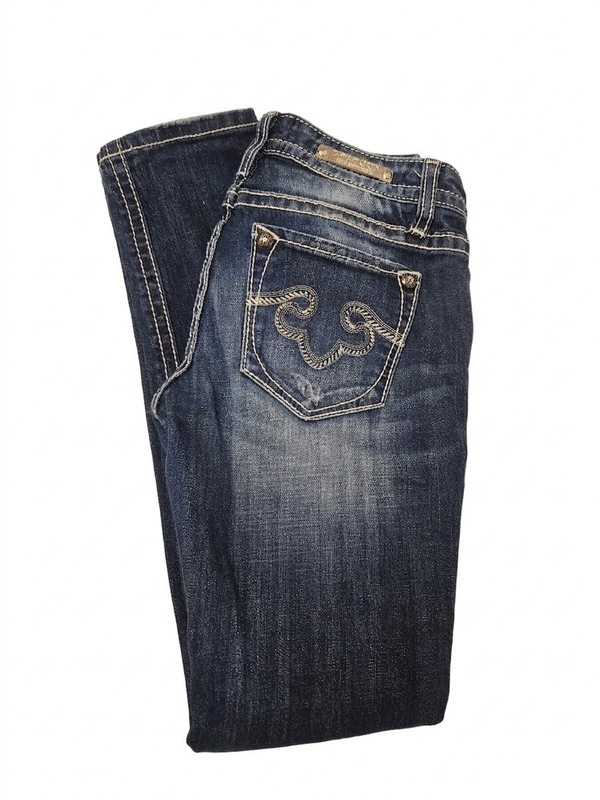 Express Rerock Dark Wash Blue Denim Skinny Jeans Womens Stretch 5-Pocket