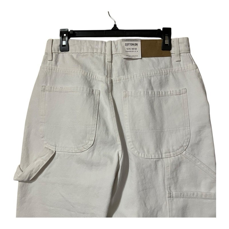 Cotton On Womens Size 8 White Carpenter Jean Cotton Blend New gallery