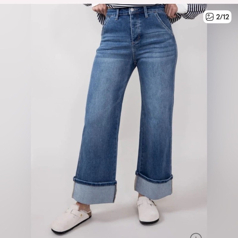New Mica High Rise Wide Cuffed Leg Jeans 29