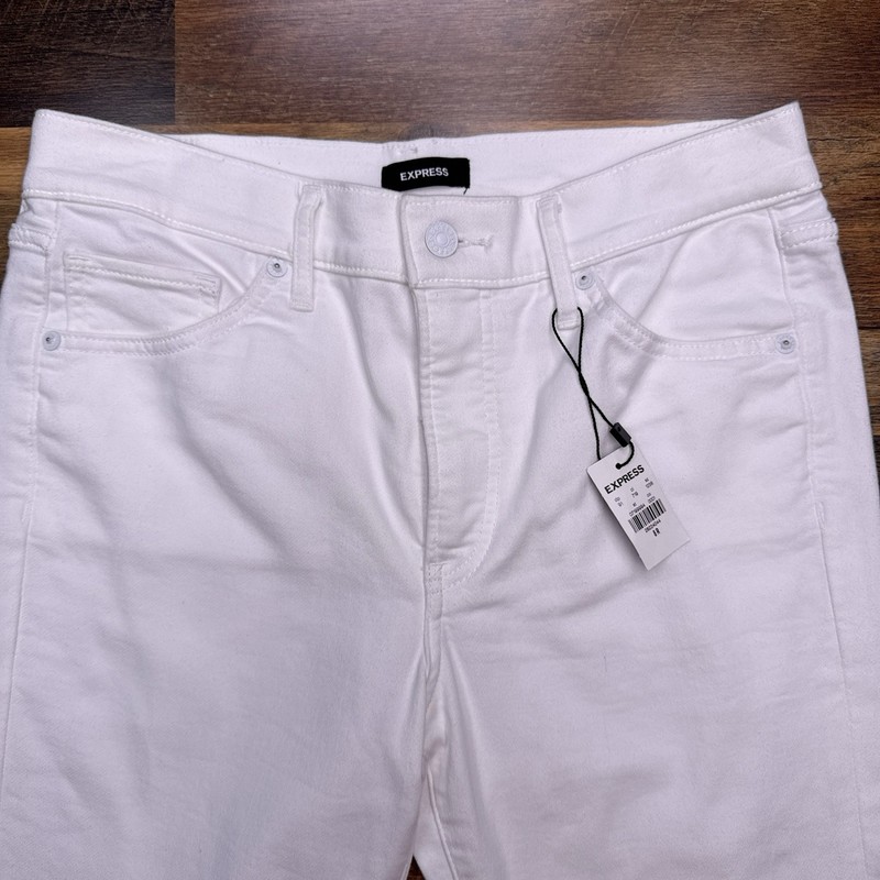 Express Skinny Mid Rise Jeans Womens 8R White Stretch New