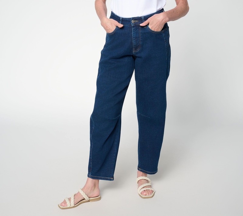 Warp + Weft Warp & Weft Regular MYR Stretch Soft Curve Barrel Leg Jeans Deep Oce