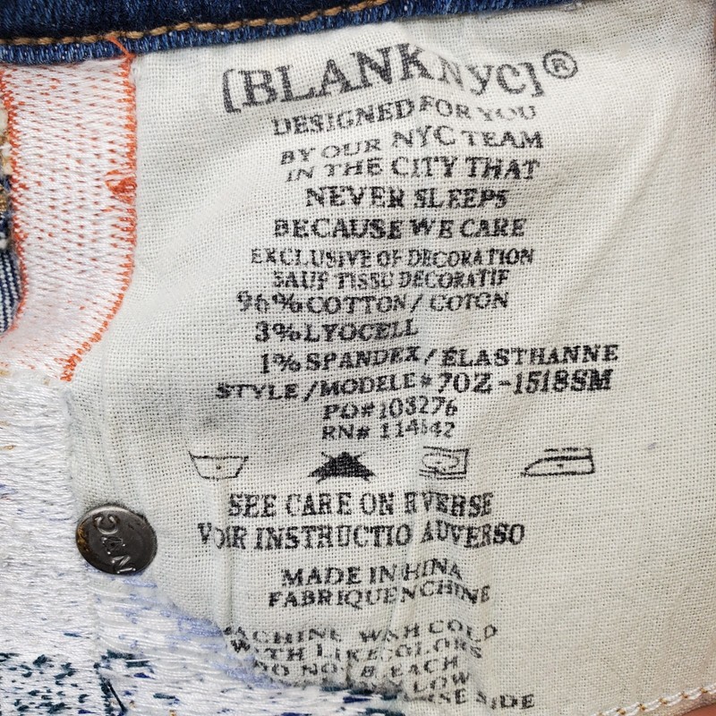 Blanknyc Bond Jeans Womens 29 Multi Faded Frayed Hem Side Embroidered 5-Pocket gallery