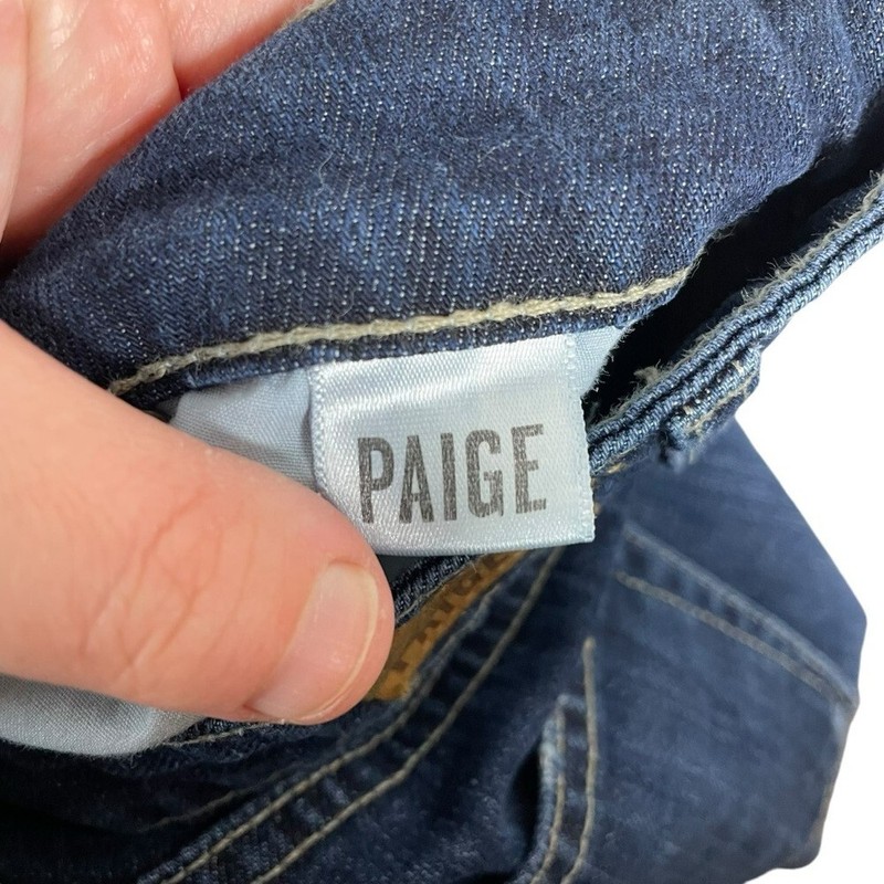 Paige Denim Jimmy Jimmy Frayed Hem Distressed Jeans in Blue Size 25 gallery
