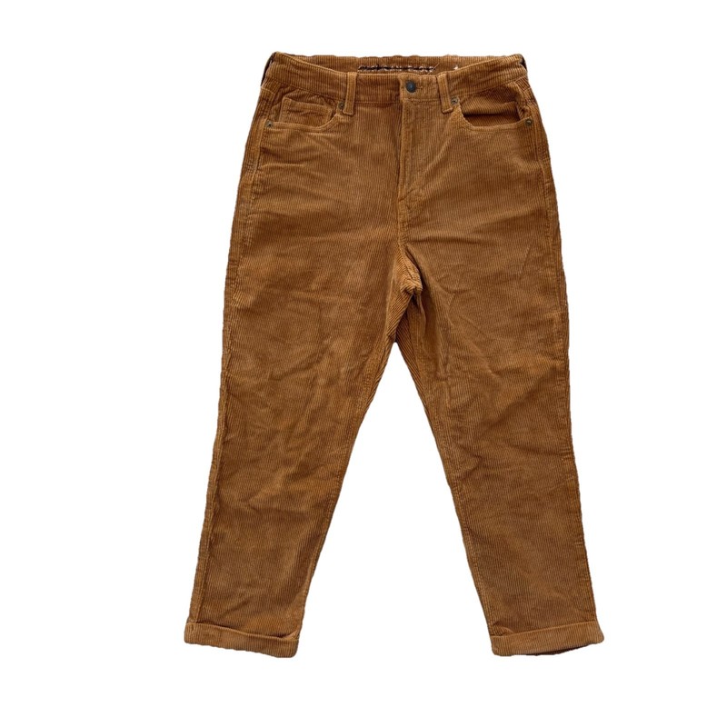 American Eagle Size 8 Petite Extra Short Corduroy Carmel Brown Cropped Womens