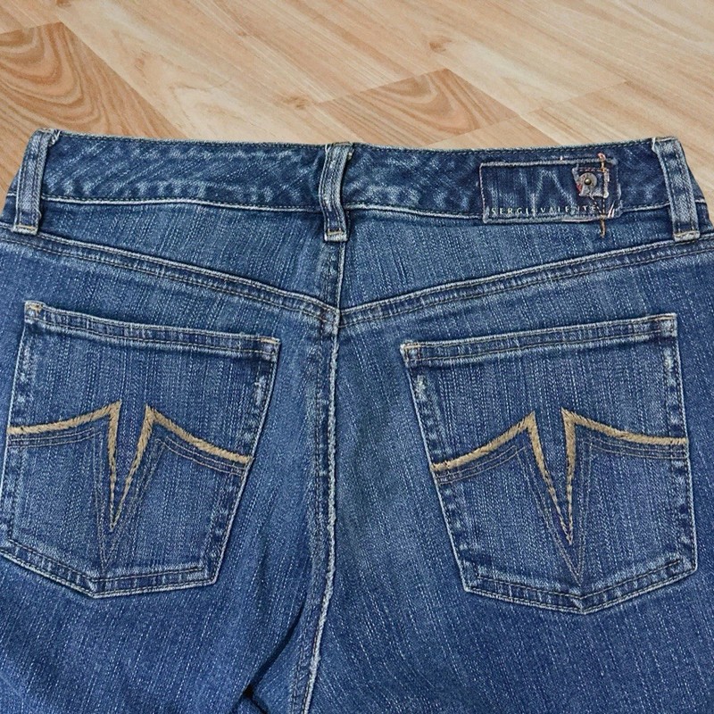 VTG Sergio Valente Patchwork Bootcut Jeans Women's Size 28 Medium Wash 28x33 gallery