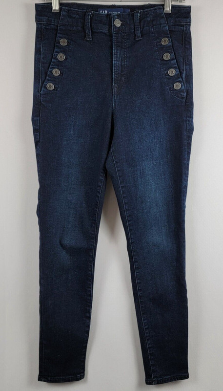 GAP Jeans Hight Rise Universal Leggings Women's 29/29 Blue Dark Wash