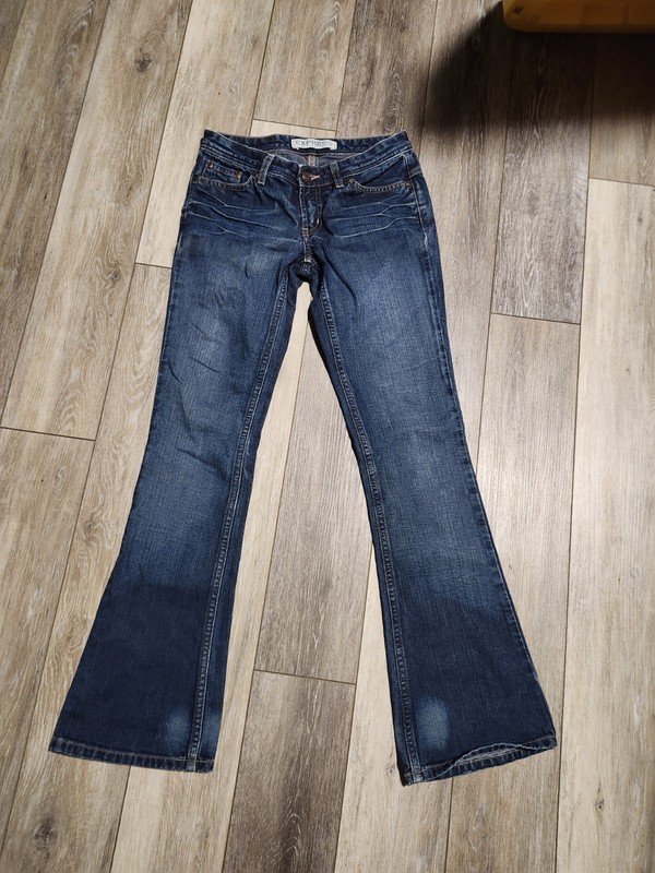Express Jeans Stella Barely Boot Low Rise Dark Wash Denim Blue Size 6