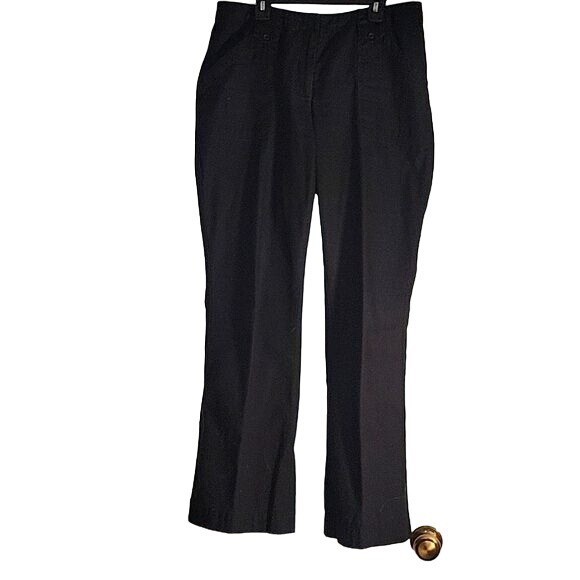 J JILL Women’s 100% Cotton Pocketed Black Straight Leg Jeans Black 6 Breathable