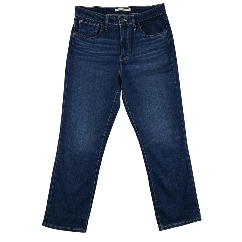 Levis 724 High Rise Straight Crop Jeans Womens 30 Medium Wash Stretch 30×25