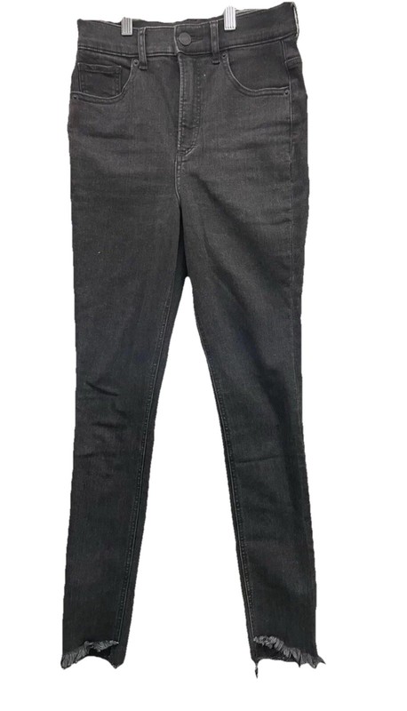 🔥 Express Ankle Legging High Rise Black Jeans Distressed Denim Women Sz 0 L *