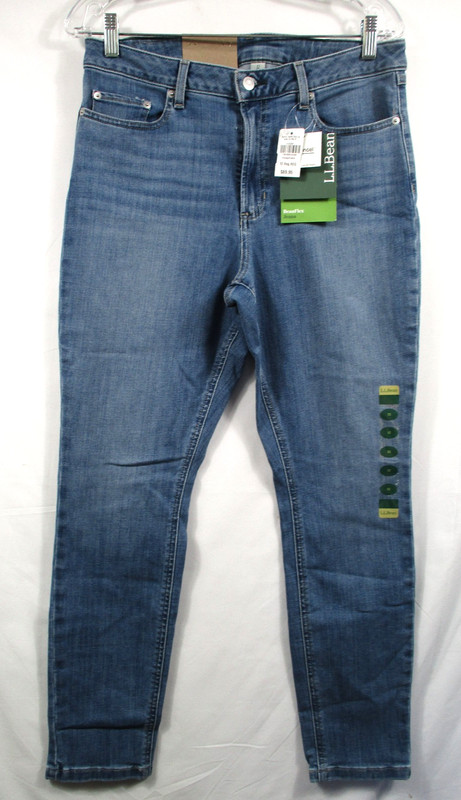 -NWT L.L. Bean BeanFlex Jeans Slim Leg High Rise Ankle Women Vintage Faded Sz 12