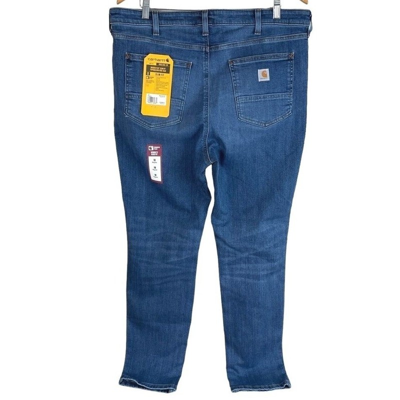 Carhartt Rugged Flex Slim Fit Tapered High Rise Jean Womens 6 Dark Blue BD5105-W