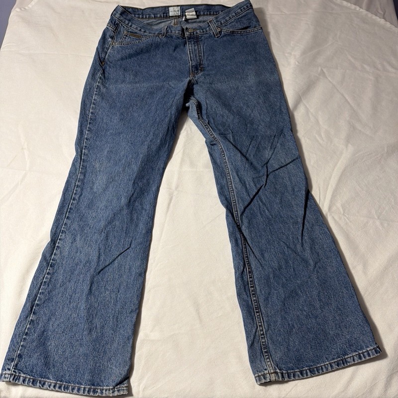 Vintage Calvin Klein Jeans Women’s Double Stone Blue Denim Calvin Flare Sz 14
